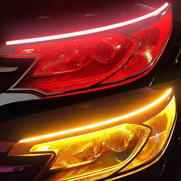 bande led phare voiture rouge