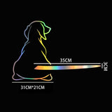 Dimensions du sticker essuie-glace chien mignon avec effet laser multicolore
