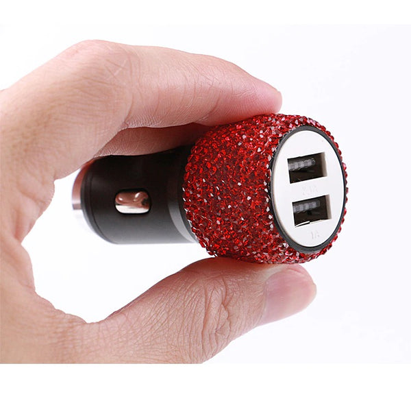 adaptateur usb voiture double port rouge