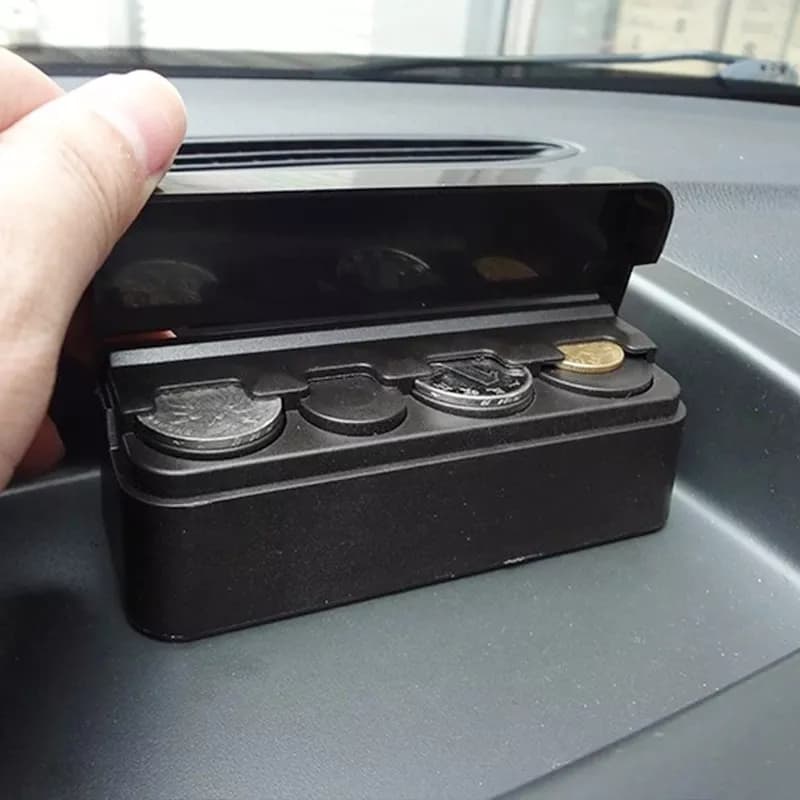 Acheter Organisateur de pièces de monnaie de voiture noir Portable en  plastique 1 pièces boîte de rangement d'argent porte-monnaie conteneur de  pièces de monnaie