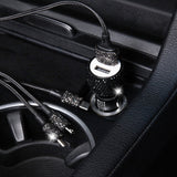 chargeur usb voiture avec diamant noir