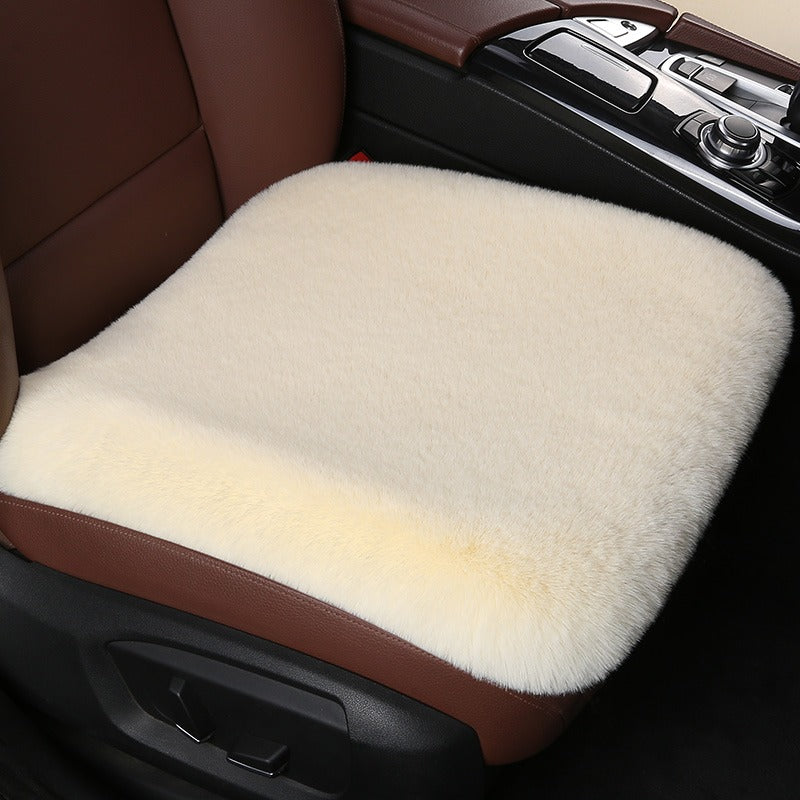 1 pièce - Coussin de siège d'auto d'hiver en imitation de laine - Violet -  (épaississant) Siège unique de la première rangée + 1 soutien lombaire