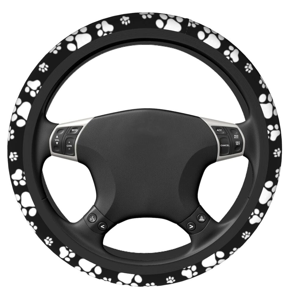 Housse Volant Abstract Floral Hippie - Set 3 Pièces (volant, Levier, Frein à Main) - Tissu Polyester Extensible