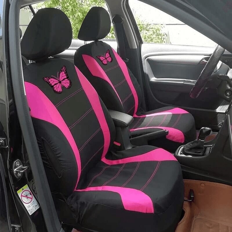 COUVRE SIEGE,Pink 9pcs--ensemble de housses de siège de voiture, 4-9  pièces, magnifique, papillon, pour Tesla modèle 3 Peugeot 206 2 - Cdiscount  Auto