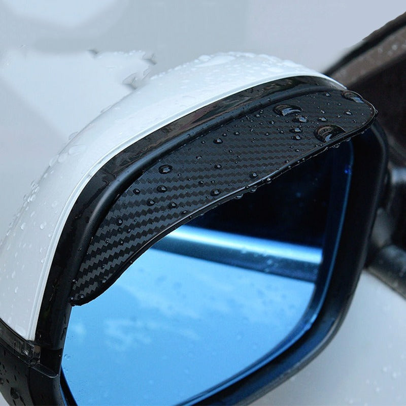 Rétroviseur de voiture pluie sourcil couverture restauration miroir PVC  motif en Fiber de carbone pare-pluie