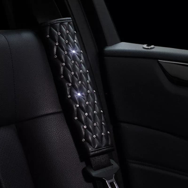 Protège ceinture de sécurité - Simili cuir et strass – Innov Boutique