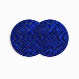 sous gobelet strass bleu