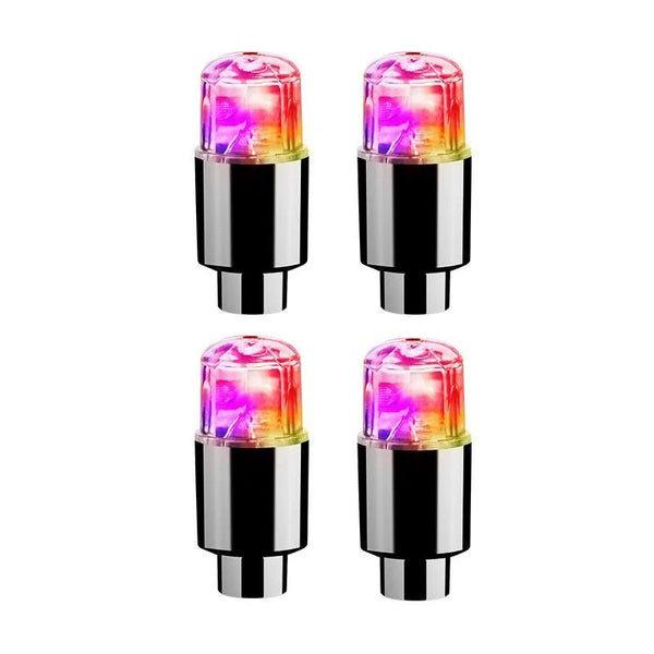 4 bouchons de valves lumineux ( à LED ) - multicolores 