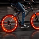 bouchons de valve lumineux rouge sur vélo