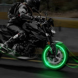 bouchons de valve lumineux vert sur moto