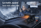 Chauffage d’appoint voiture utilisé le matin pour faciliter les trajets en famille par temps froid