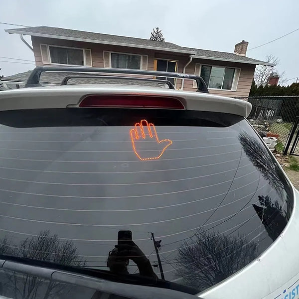 The Finger Lumière de doigt d'honneur pour fenêtre de voiture, doigt du  majeur, lumière du majeur pour voiture, lumière de main clignote pour  homme, accessoires de voiture cool et accessoires de 