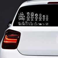 Sticker famille collé sur vitre arrière de voiture – décoration familiale résistante pour automobile