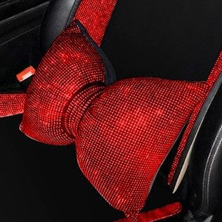 accessoires auto pour femme coussin nœud papillon rouge