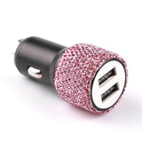 chargeur voiture usb rose