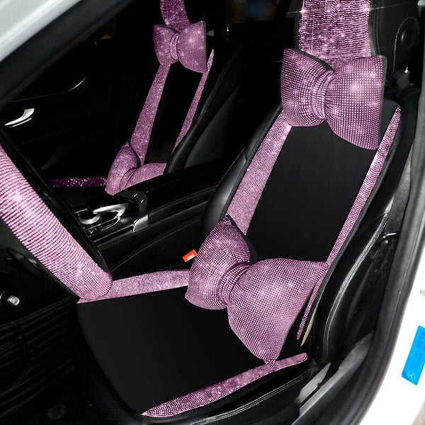 housse siège voiture femme rose avec nœud papillon