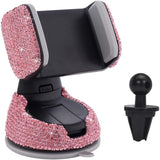 support de téléphone voiture strass rose